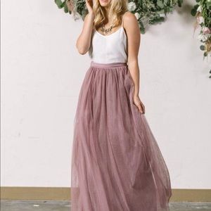 Morning Lavender Anabelle Mauve Tulle Maxi Skirt